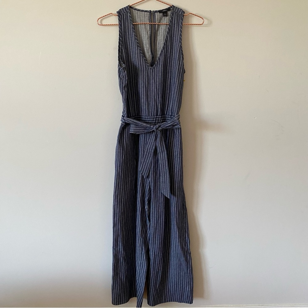 DREW pinstripe front tie jumpsuit size XS